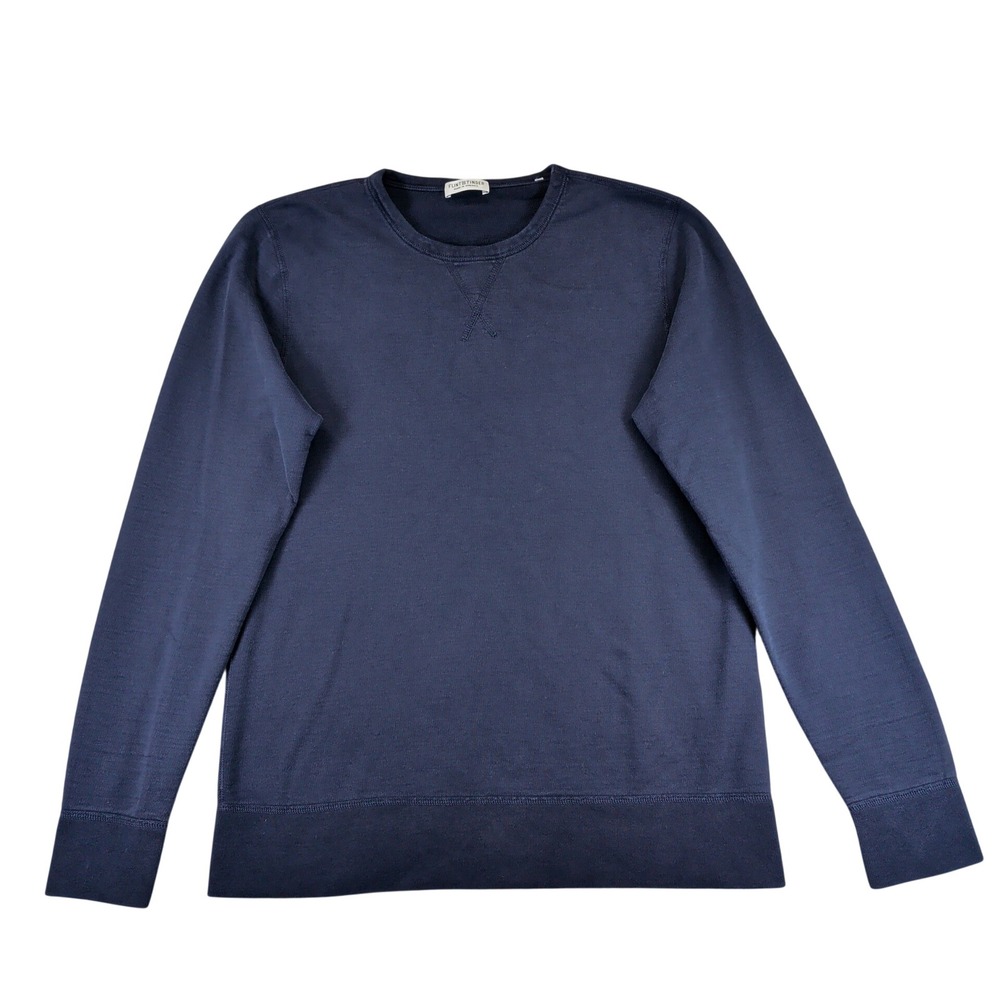 Flint and Tinder Navy Blue French Terry Crewneck Sweatshirt Mens Medium USA Made